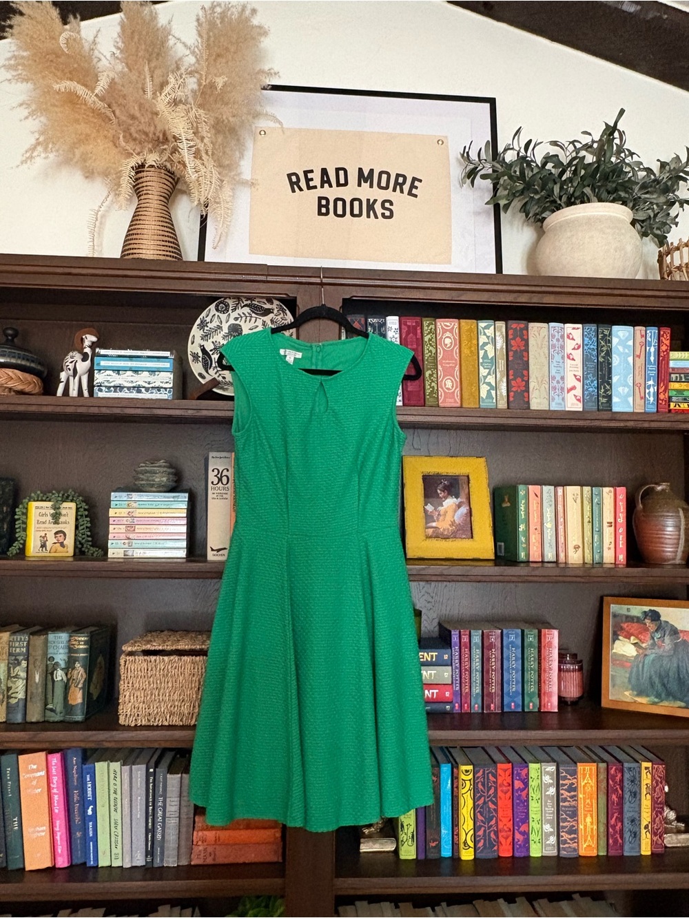London Style Emerald Green Fit-and-Flare Midi Dress